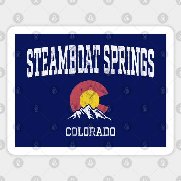 Steamboat Springs Colorado CO Vintage Athletic Mountains Magnet by TGKelly